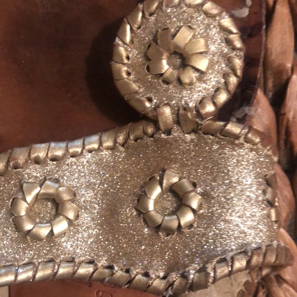 Jack Rogers Gold Glitter Sparkle Classic Sandals - Picture 3 of 7